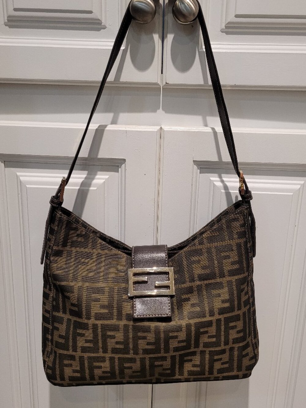 Fendi~Zucca Baguette~Shoulder Bag